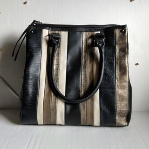 NWOT Apt. 9 Faux Leather Striped Pattern Bag